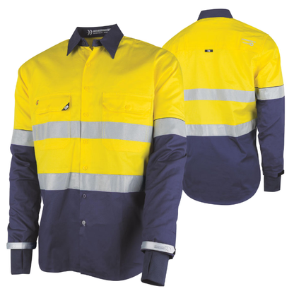 TruBrands Lightweight Vented Taped Hi-Vis Drill Shirt with Graphex® Cut Resistant Sleeve