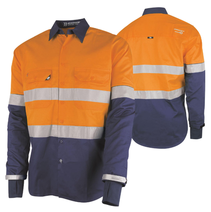 TruBrands Lightweight Vented Taped Hi-Vis Drill Shirt with Graphex® Cut Resistant Sleeve