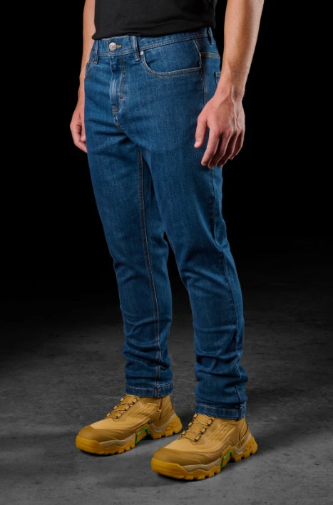 FXD WD-4 Straight Fit Stretch Denim Work Jeans, Mid Blue