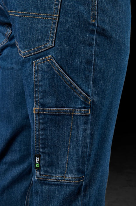 FXD WD-4 Straight Fit Stretch Denim Work Jeans, Mid Blue