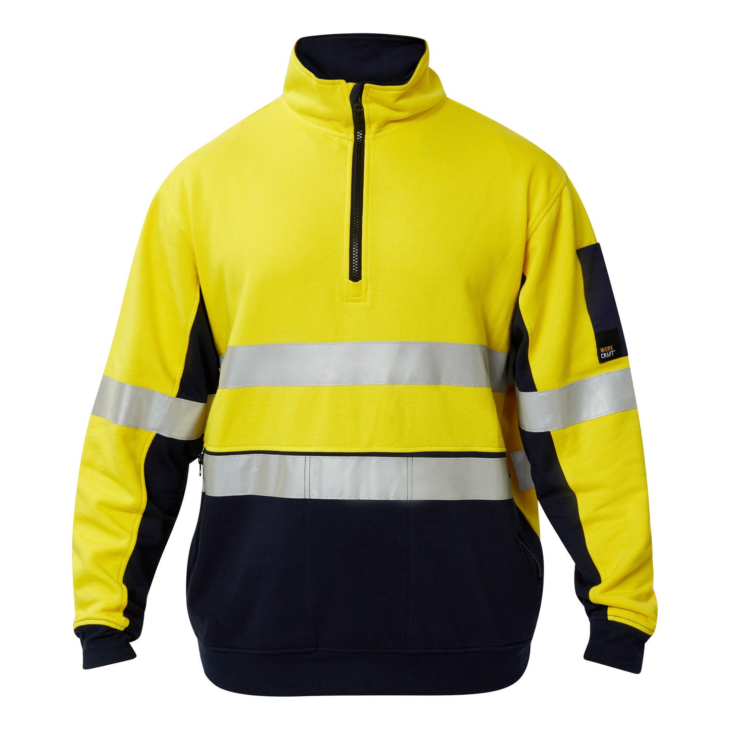 Workcraft HiVis Taped Cotton 1/4 Zip Jumper
