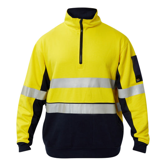 Workcraft HiVis Taped Cotton 1/4 Zip Jumper