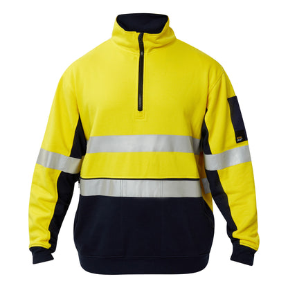 Workcraft HiVis Taped Cotton 1/4 Zip Jumper