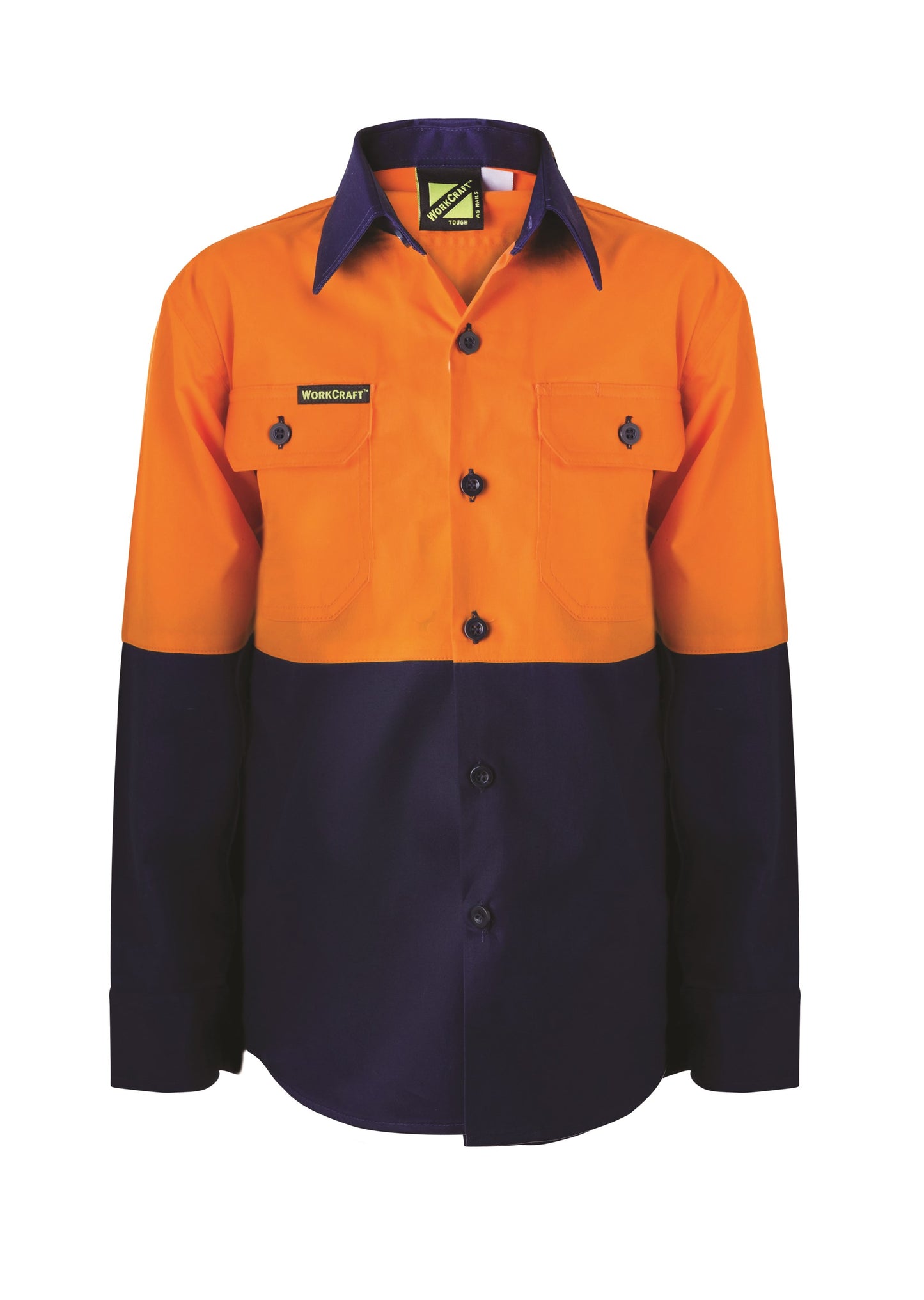 Workcraft Kids HiVis Cotton Drill Shirt