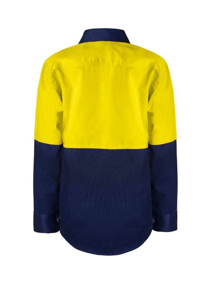Workcraft Kids HiVis Cotton Drill Shirt