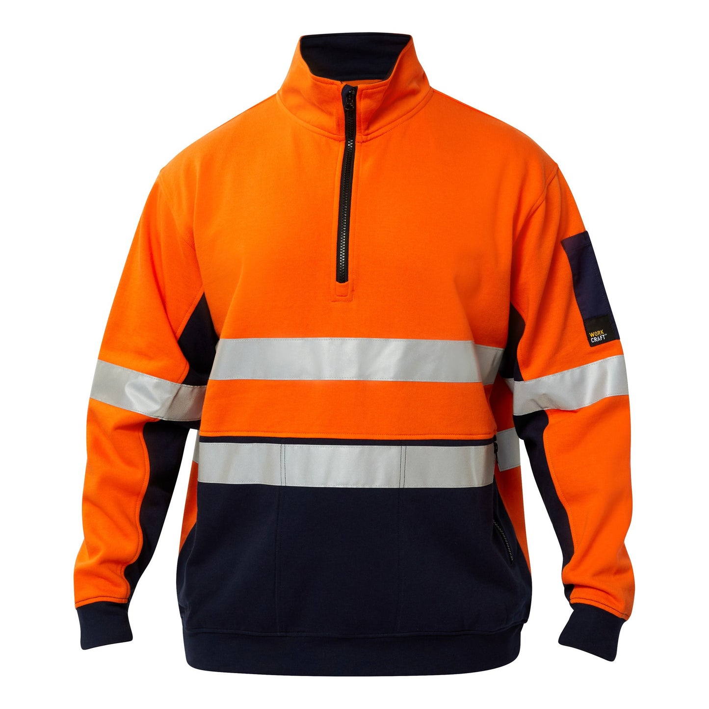 Workcraft HiVis Taped Cotton 1/4 Zip Jumper