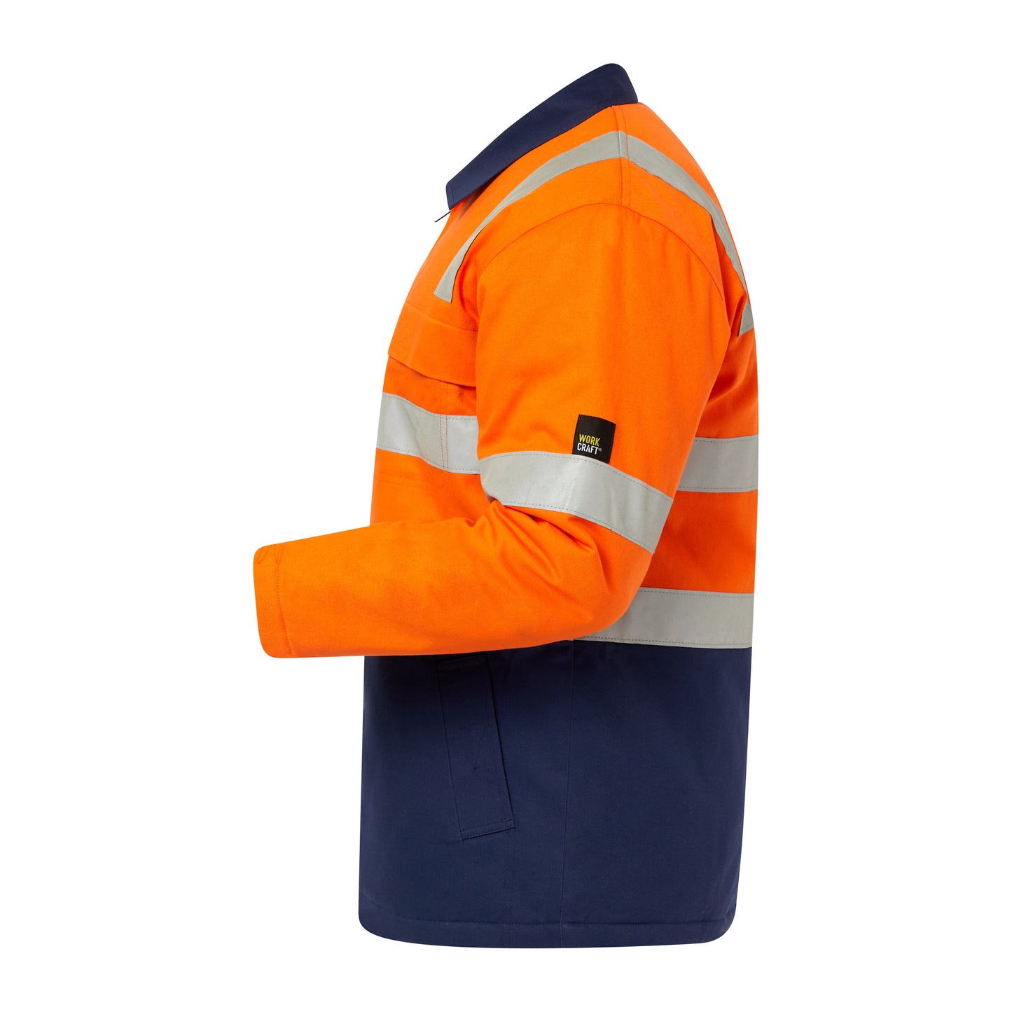 Workcraft Unisex HiVis Cotton Drill Jacket with Tape