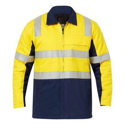 Workcraft Unisex HiVis Cotton Drill Jacket with Tape