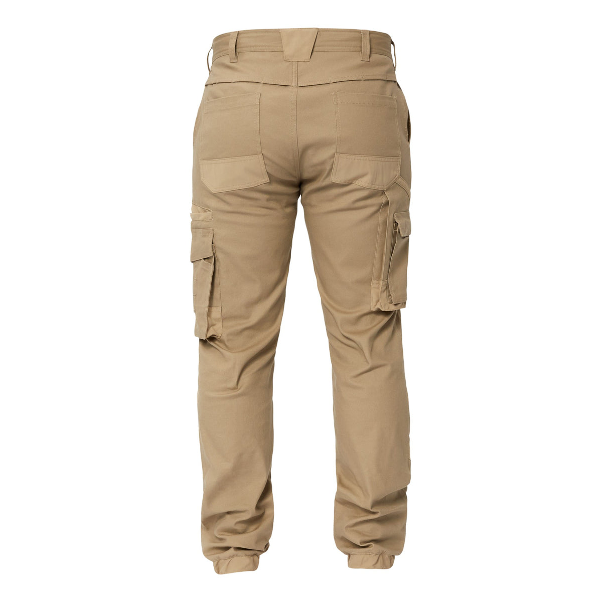 Workcraft Men's Cotton Drill Stretch Cargo Pants with Cuffed Hem