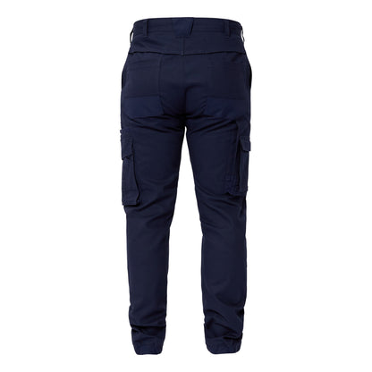 Workcraft Men's Cotton Drill Stretch Cargo Pants with Cuffed Hem
