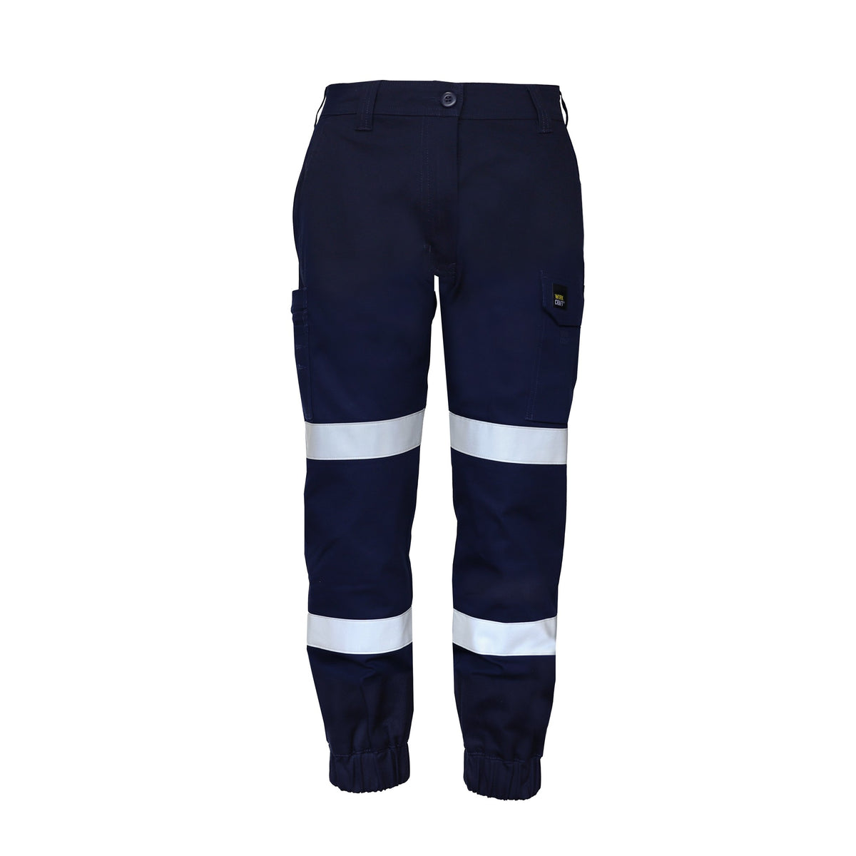 Workcraft Men's Cotton Drill Stretch Cargo Cuffed Taped Pants