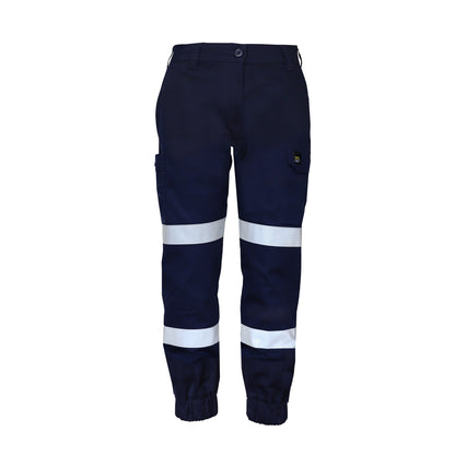 Workcraft Men's Cotton Drill Stretch Cargo Cuffed Taped Pants