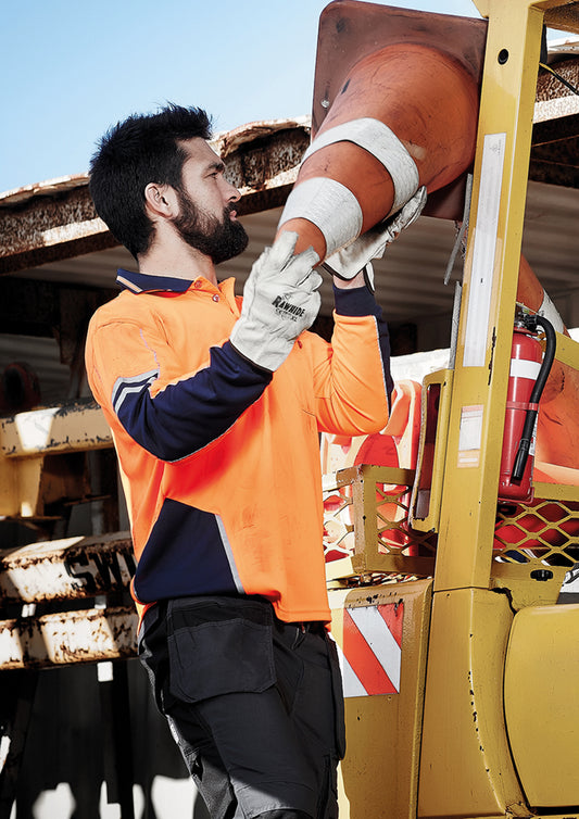 Syzmik Squad HiVis Microfibre Long Sleeve Polo - ZH238