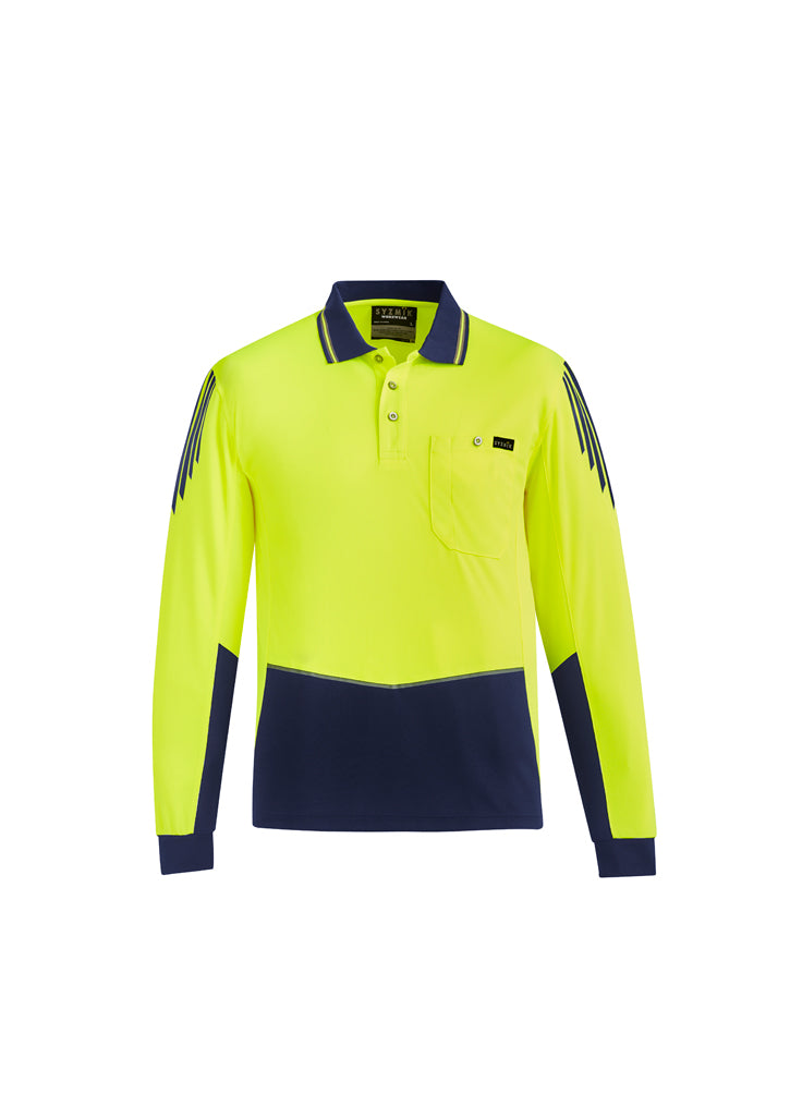 Syzmik Flux HiVis Microfibre Long Sleeve Polo - ZH310
