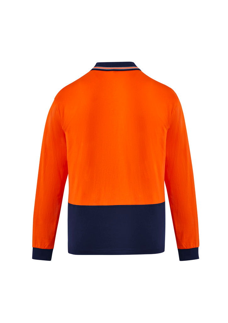Syzmik Mens HiVis Cotton Long Sleeve Polo - ZH430