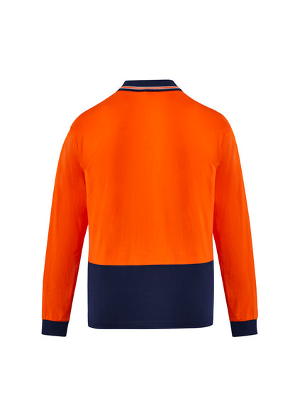 Syzmik Mens HiVis Cotton Long Sleeve Polo - ZH430