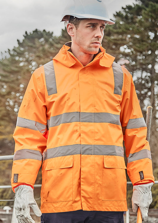 Syzmik Unisex HiVis Vic Rail 4 in 1 Waterproof Jacket