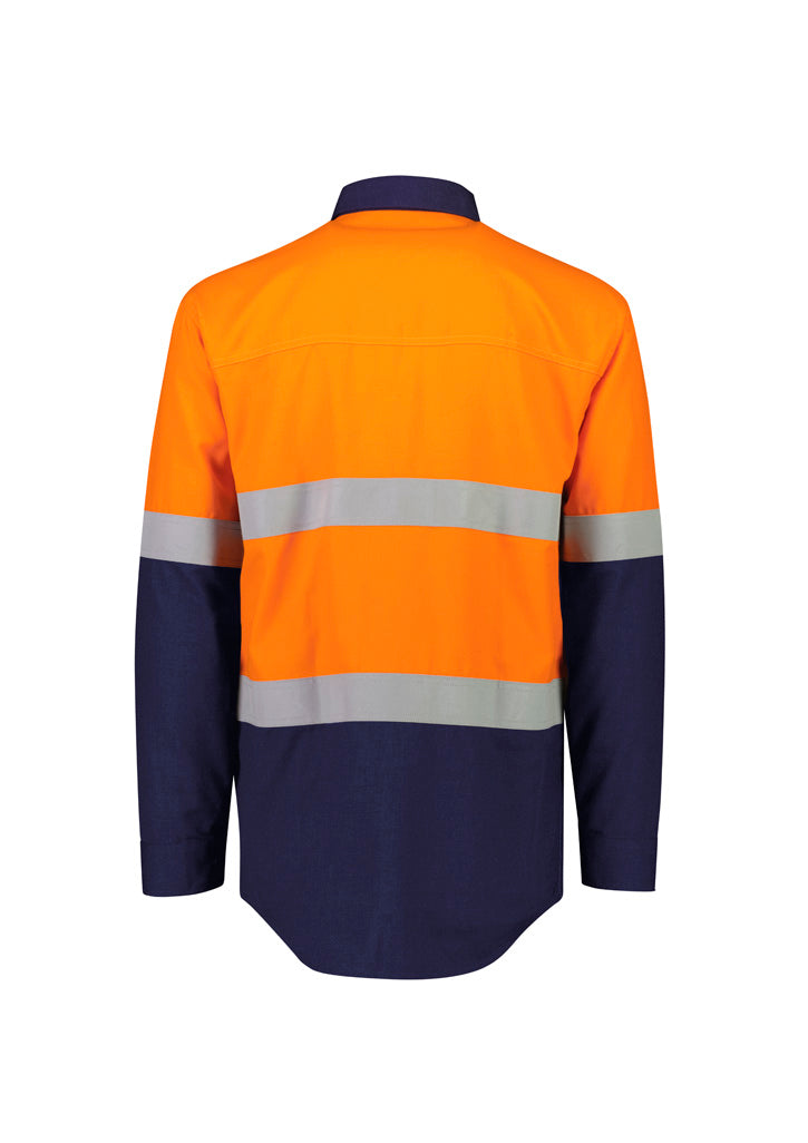 Syzmik Orange Flame FR Lightweight Ripstop Spliced Shirt with Hoop Taped