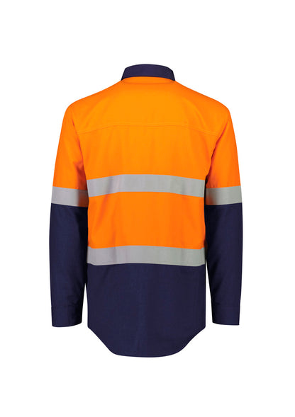 Syzmik Orange Flame FR Lightweight Ripstop Spliced Shirt with Hoop Taped