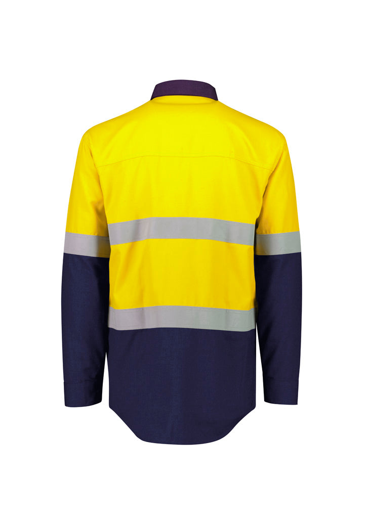 Syzmik Orange Flame FR Lightweight Ripstop Spliced Shirt with Hoop Taped