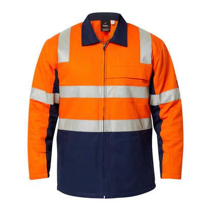 Workcraft Unisex HiVis Cotton Drill Jacket with Tape